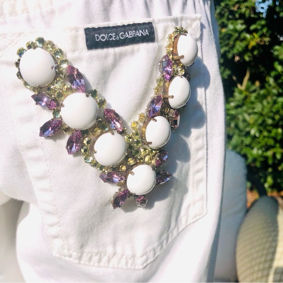 Dolce Gabbana white jeans with crystals Sz 30 x 32 - Picture 13 of 16